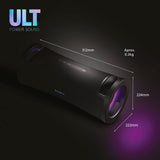 Sony ULT FIELD 7 Altavoz inalámbrico bluetooth portátil con ULT POWER SOUND y Deep Bass, altavoz X-Balanced, 30H de batería, IP67, resistente al agua, iluminación LED, micrófono, entrada para guitarra