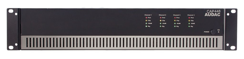 AUDAC CAP448 4.0 - Amplificador de Audio con Cable Negro (4 Canales, 480 W, D, 0,3%, 100 dB, 80 dB)