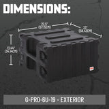 Gator Cases Pro Series Caja para Rack 6U Moldeada Rotacionalmente con Profundidad Estándar de 19"; Hecho en USA (G-PRO-6U-19)