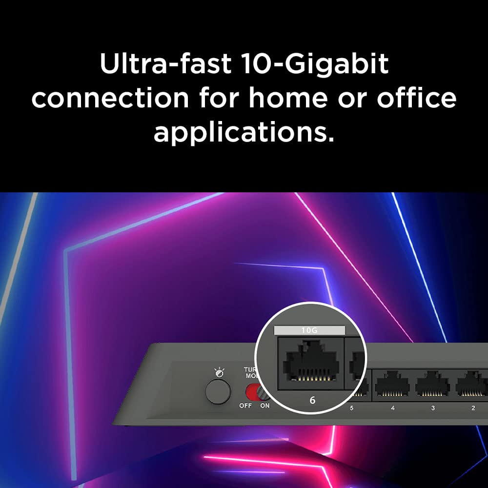 D-Link DMS-106XT Switch Multigigabit para Gaming, 5 Puertos LAN 2.5 Gigabit, 1p LAN 10 Gigabit, sin gestión, diseño avanzado con Leds, Turbo Mode, IGMP Snooping, priorización Inteligente