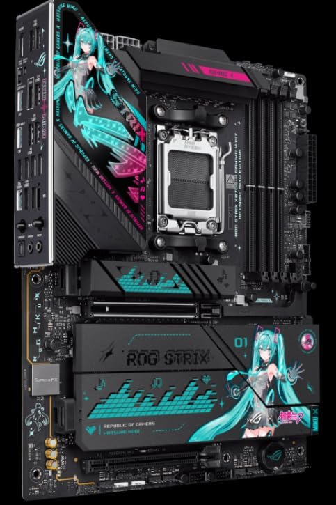 ASUS ROG STRIX X870E-H GAMING WIFI7 - Hatsune Miku Edition - Motherboard - ATX - Socket AM5 - AMD X870E Chipsatz - USB4, USB-C 3.2 Gen 2x2, USB-C 3.2 Gen2, USB 3.2 Gen 2, USB 3.2 Gen 1 - Wi-Fi 7, 5G
