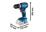 Bosch Professional 18V System GSB 18V-45 - Taladro percutor a batería (45 Nm, 1900 rpm, sin batería, en caja), Azul