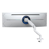 BEWISER Brazo de Monitor Resistente Ultra Ancho para Pantallas de 34 a 49 Pulgadas y Nuevas de 57 Pulgadas, Capacidad de Peso de hasta 44 Libras, Brazo Giratorio Ajustable de Altura de Movimiento