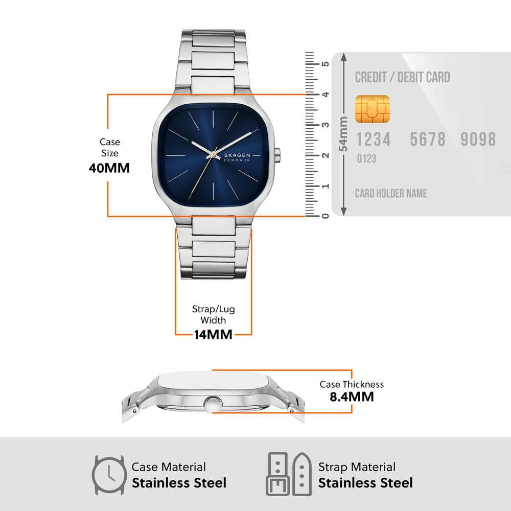 Skagen Reloj Analógico para Hombre de Cuarzo con Correa en Acero Inoxidable SKW6946