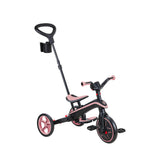 Globber Tricycle Explorer 4 en 1 - Triciclo Plegable y escalable en draisiana para niños de 10 Meses a 5 años - Pastel Rose