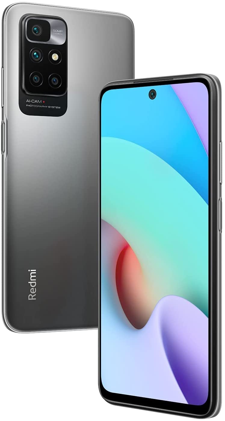 Xiaomi Redmi 10 Smartphone,4GB RAM+64GB ROM, 6.5 "FHD + DotDisplay, MediaTek Helio G88 Octa-Core, cámara cuádruple AI de 50MP y cámara Frontal de 8MP (4GB+64GB,Gris)