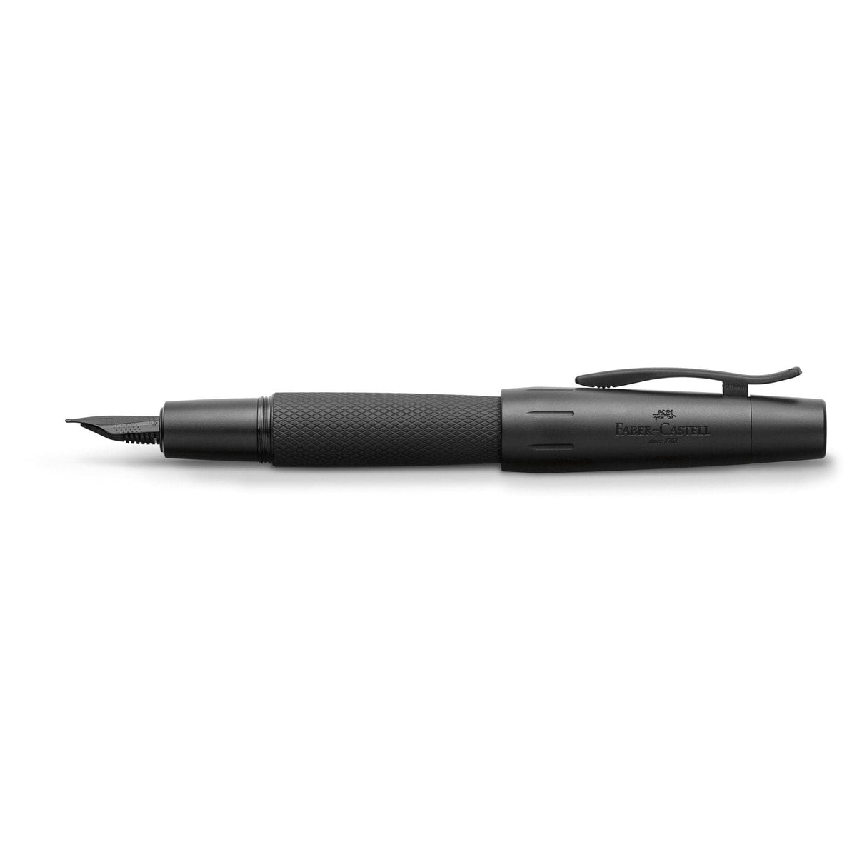Faber-Castell 148620 - Pluma Estilográfica E-motion de Color Negro con Cuerpo en Aluminio Negro - Trazo M