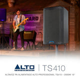 ALTO TS410 Altavoz Autoamplificado 2000W 10 Pulgadas con Mesa de Mezclas de 3 Canales, Streaming Bluetooth, Emparejamiento Inalámbrico de Altavoces, DSP y App