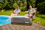 RYOBI - Altavoz Bluetooth inalámbrico de 4 voltios, portátil e Impermeable (IP67), batería de 2 Ah USB de Litio de Larga duración, RS4-120G
