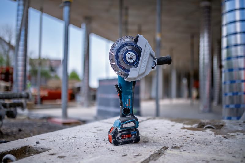 Bosch Professional BITURBO Amoladora a Batería GWS 18V-180 P (Ø 180 mm, Profundidad de Corte 230 mm, Interruptor PROtection, Incl. 2 Discos de Corte, 1 Disco de Diamante)
