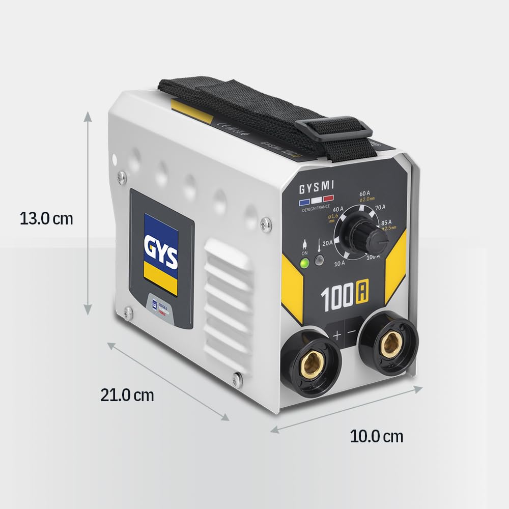 GYS, GYSMI 100A, estación de soldadura de electrodo recubierto 100A monofásico 230V (MMA), arco fuerza, antisticking, Hot Start, Con portaelectrodos, Cable de masa