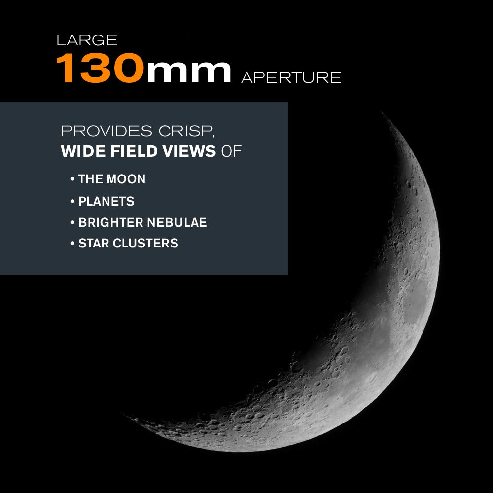 Celestron 31051 AstroMaster 130EQ, Telescopio Reflector newtoniano con accionamiento por Motor, Azul Oscuro