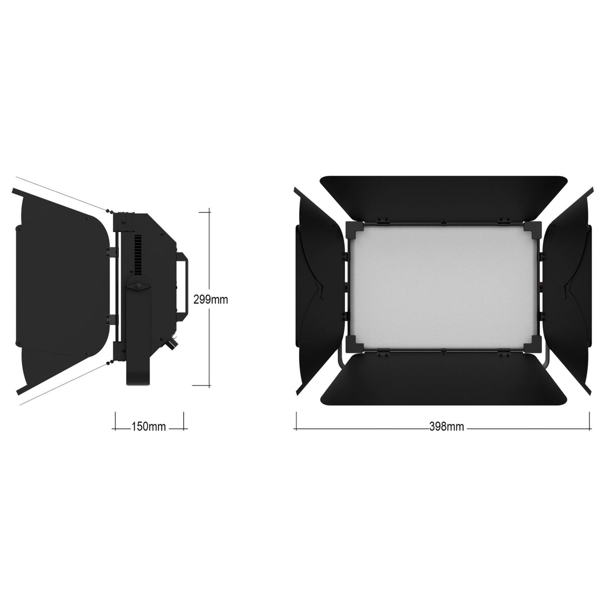 Audibax Pro Aurora 150T - Foco LED para Escenario - Fuente de Luz LED SMD 720x2 - Luces de Efecto con Temperatura Color Ajustable 3200K/5600K - Iluminación para Teatros, Discotecas, Eventos y Fiestas