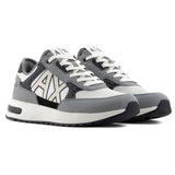 Armani Exchange - Dusseldorf Embossed Geometric Motifs, Zapatillas Hombre, N.Grey+BLK+Off White,