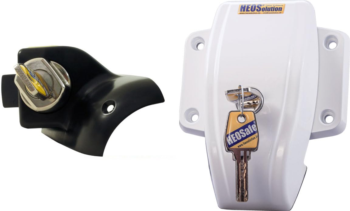 HeoSolution 1760-226 W Juego de 4 Unidades de Seguridad con Cerradura de Giro, Color Blanco