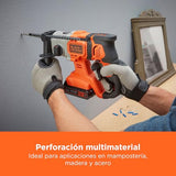 BLACK+DECKER Taladro percutor SDS-Plus a batería 18V, baterías de iones de litio 2,5Ah, potente energía de impacto 1,2J, caja del kit, BCD900E2K-QW