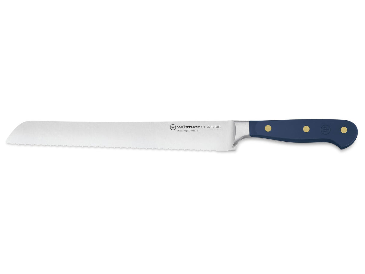 WÜSTHOF Classic cuchillo pan de 23 cm con doble dentado de precisión, Wild Blueberry (Azul)