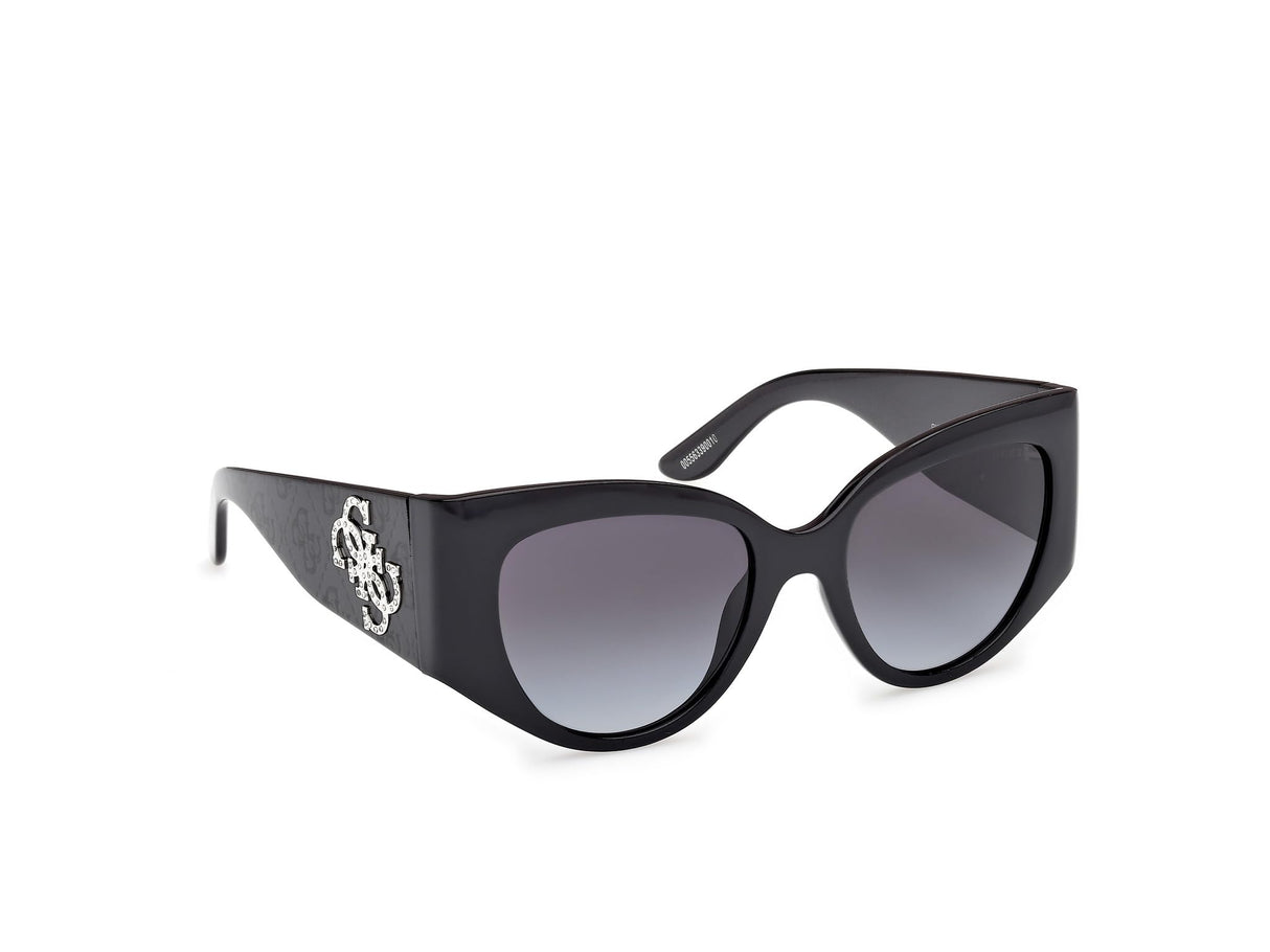 Guess Gu00202 Gafas, 01b Shiny Black, 54/19/135 para Mujer