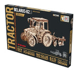 EWA Eco-Wood-Art ARADO 3D de Madera-Rompecabezas para Adultos y Adolescentes, 14+ -Montaje sin pegamento-325 Piezas, Color natuurlijk, Medium (Tractor BELARUS-82.3 with PLOW)