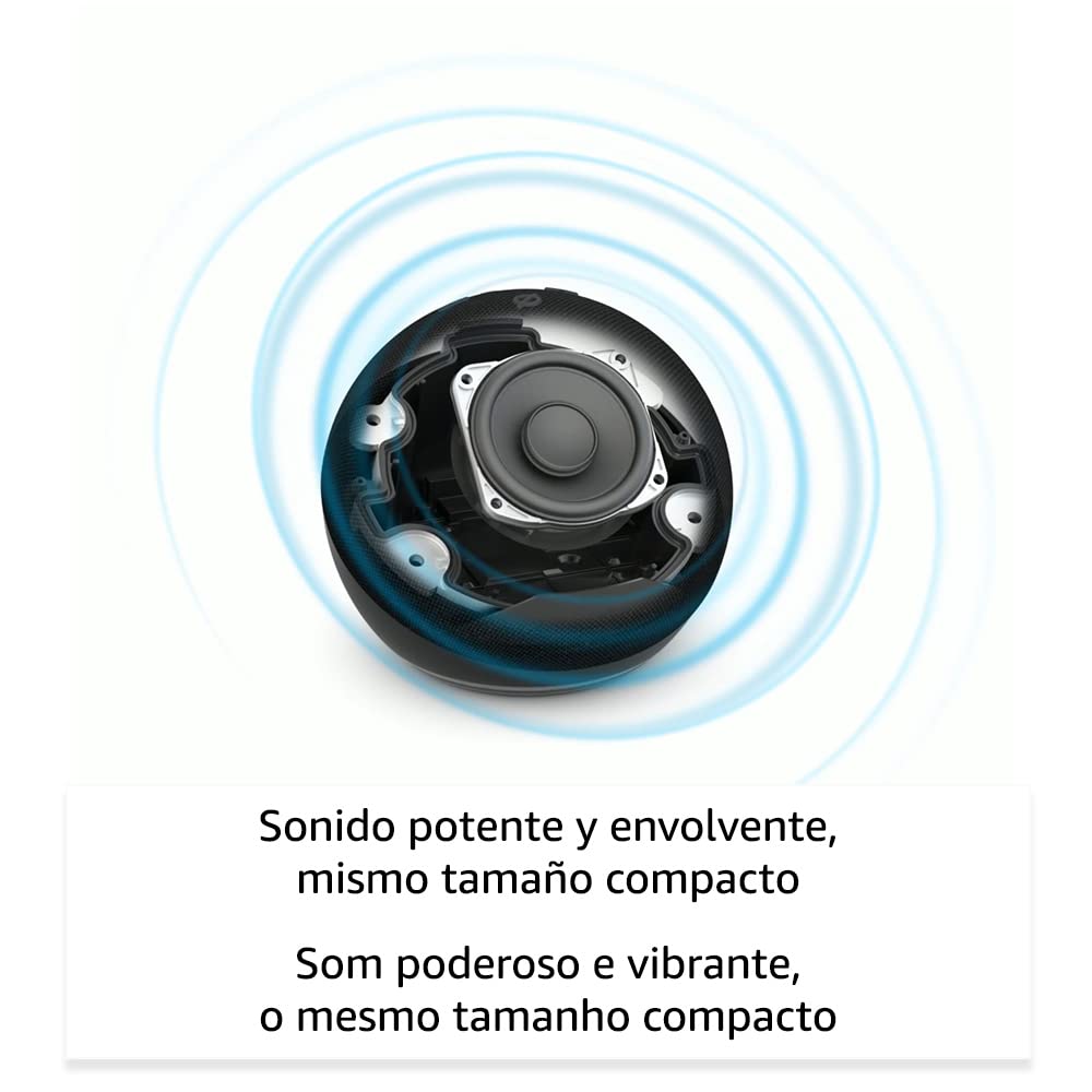 Echo Dot (5.ª generación, modelo de 2022) | versión internacional | Altavoz inteligente con Alexa | Antracita | No disponible en portugués (Portugal)