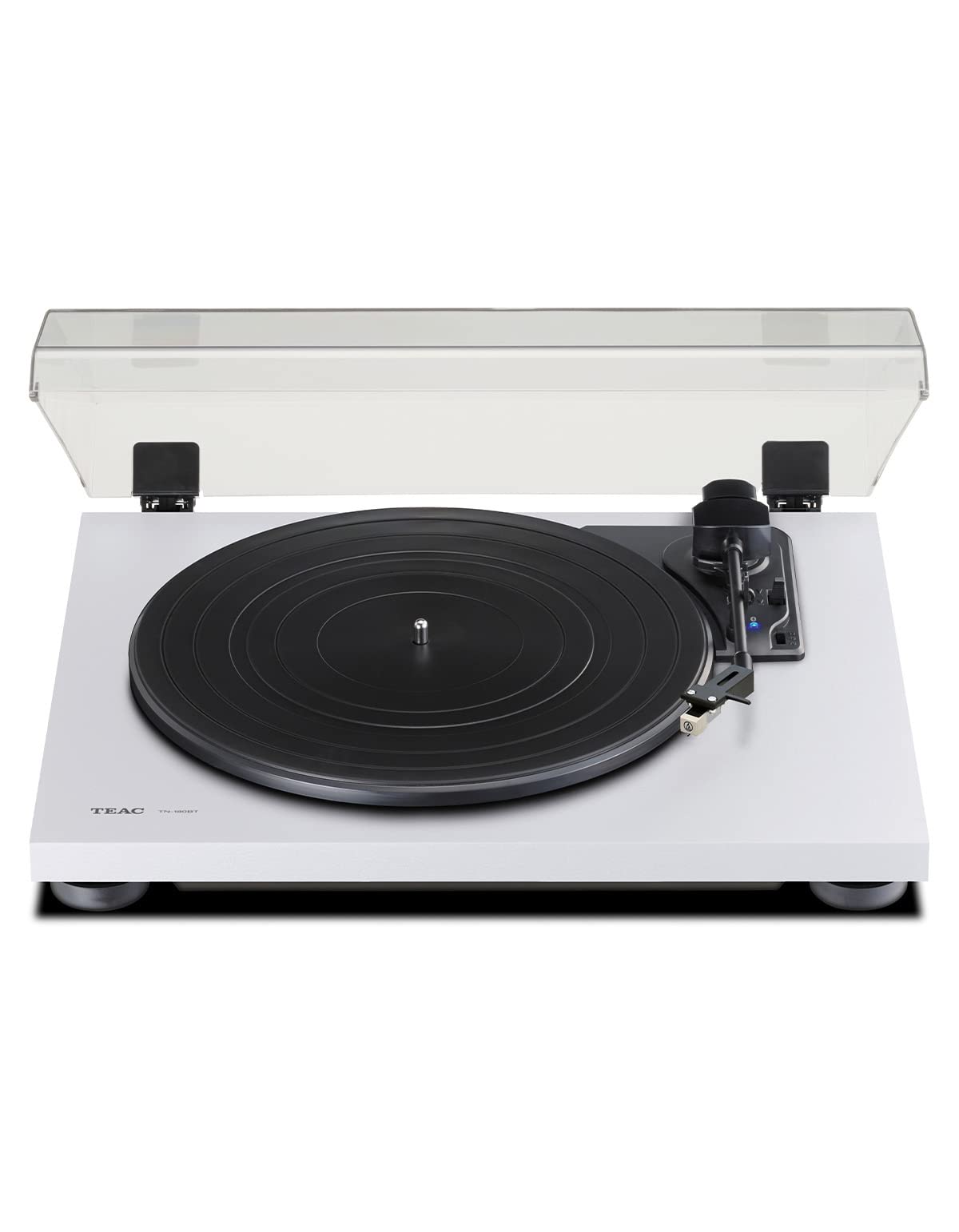 Teac TN-180BT-A3 Giradiscos con salida Bluetooth (transmisión por correa, 33/45/78 rpm, preamplificador de fono integrado, carcasa de MDF de alta densidad) Blanco