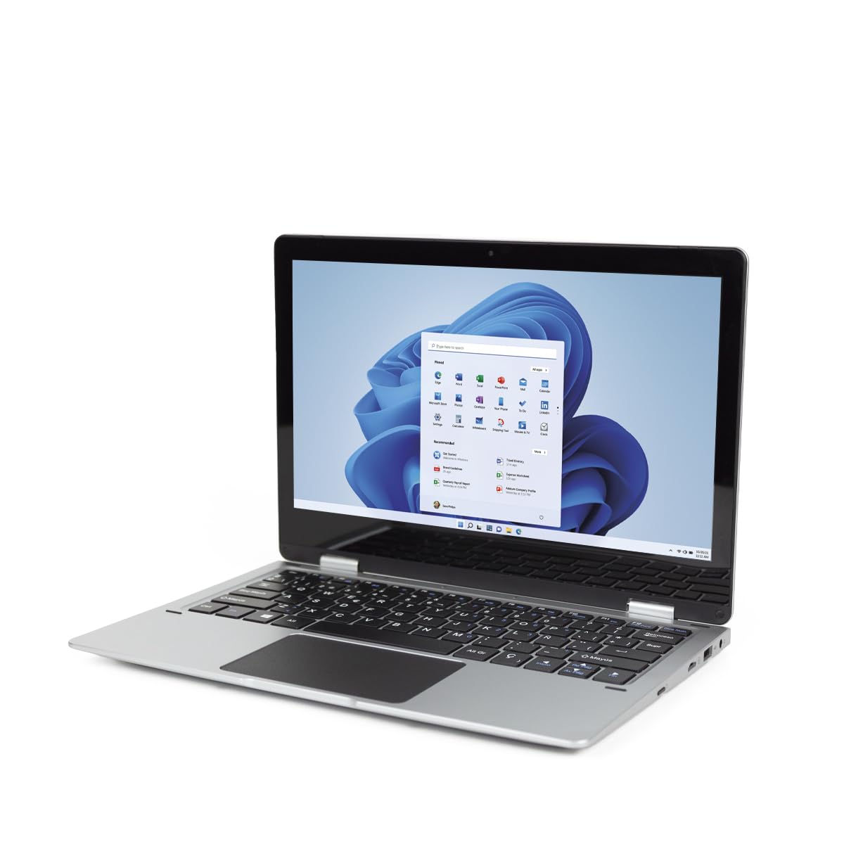 PRIXTON Ordenador Portátil Convertible Flex Pro con Pantalla Táctil de 11.6”, Windows 11 Home, Procesador Intel Celeron N4020, Memoria 4GB RAM / 128GB, Teclado en Español