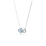 Swarovski Conjunto Lifelong Bow, Lazo, Azul, Baño de rodio