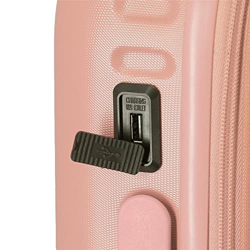 Pepe Jeans Carina Maleta de cabina Rosa 40x55x20 cms Rígida ABS Cierre TSA integrado 37L 2,74 kgs 4 Ruedas dobles Equipaje de Mano