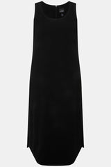 Ulla Popken Acetat-midikleid, A-Linie, Rundhals, Ärmellos Vestido Midi, Schwarz, 42-44 para Mujer