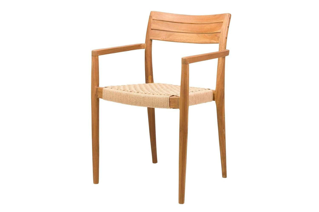 SILLA MADERA TEKA CUERO 51x52x85 CM