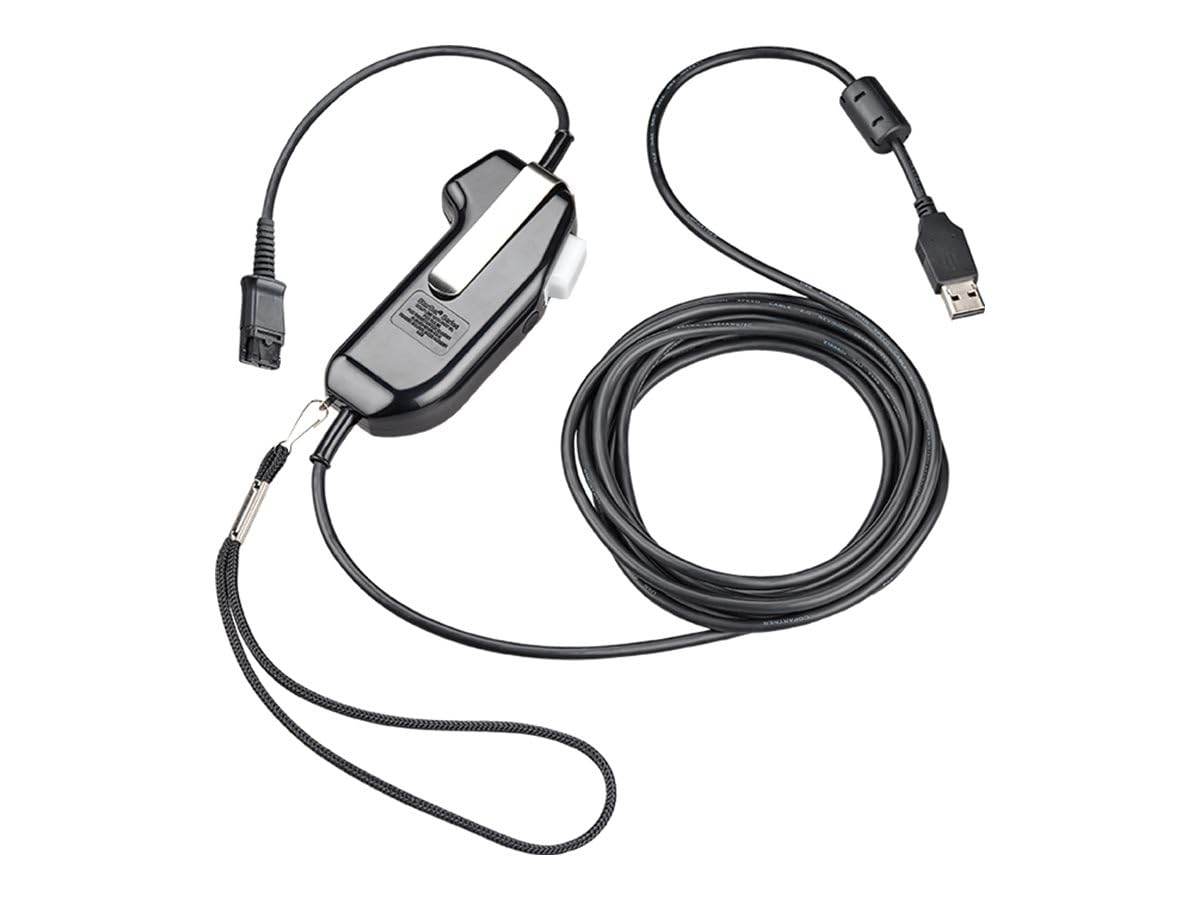 Poly SHS 2626-14 - Adaptador PTT para Auriculares (USB, Voz Segura, monaural, Serie, momentáneo, Compatible con TAA)