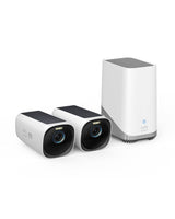eufy Security eufyCam S330(eufyCam 3), Camara vigilancia WiFi Exterior, Camara vigilancia WiFi Exterior Solar, 4K resolución, Enfoque y visión Nocturna, sin Tarifa mensual, Conjunto de Dos cámaras