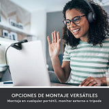 Logitech Brio 505, cámara Web Full HD con corrección de iluminación automática, Encuadre automático, 2 micrófonos con reducción de Ruido, Tapa de privacidad - Msft Teams, Google Meet, Zoom - Gris