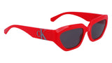 Calvin Klein Jeans Unisex Adult Sunglasses CKJ23652S - Strawberry Red with Solid Grey Lens
