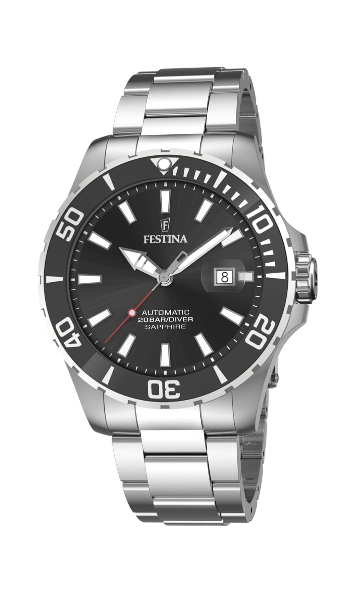 Festina Reloj Hombre F20531/3 Automatico Caja de Acero Inoxidable 316l Plateado Correa de Acero Inoxidable 316l Plateado