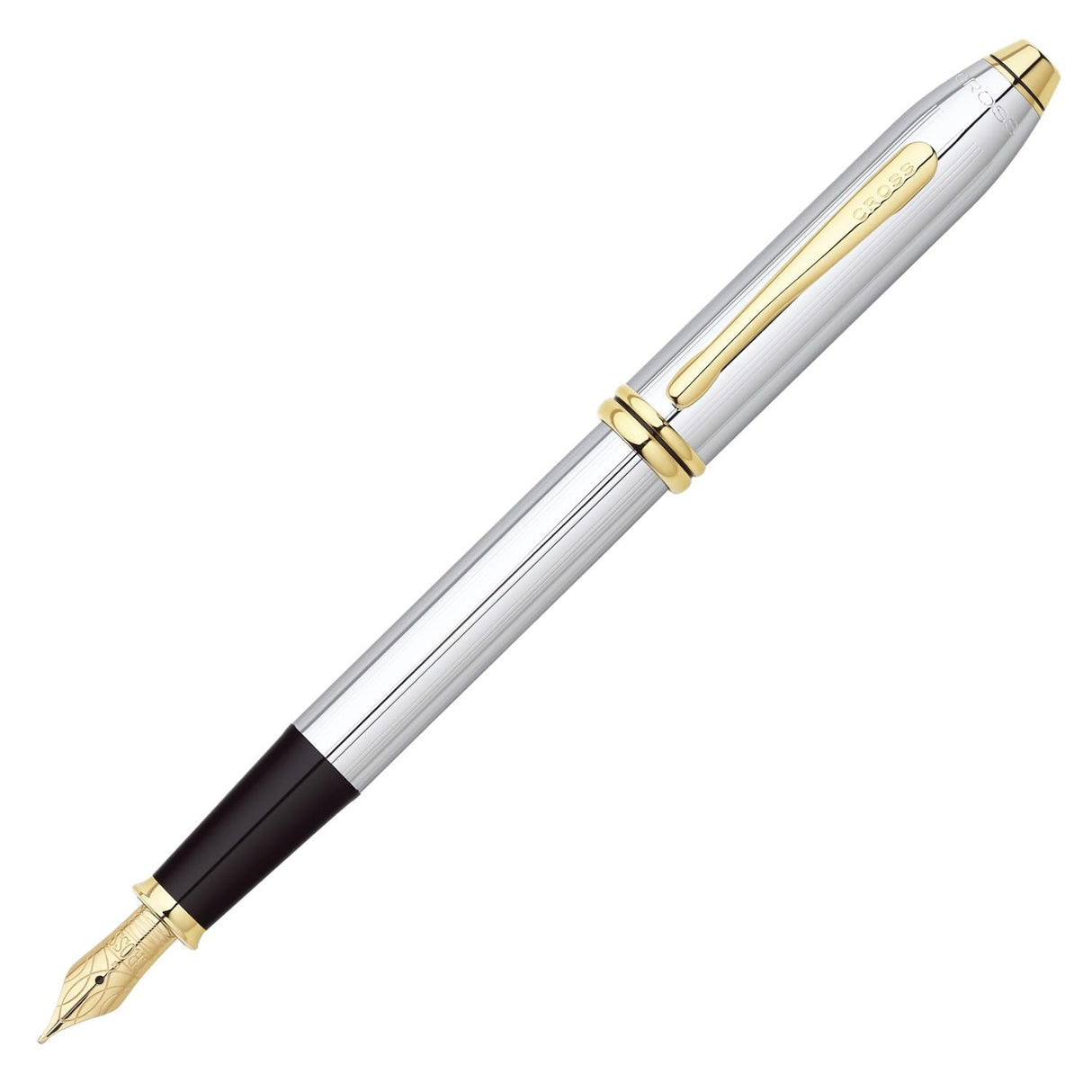 Cross Townsend - Pluma Estilográfica, Plumín Fino, Medalist (Cromo y Oro de 23 KT)