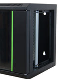 WAYTEX 37483 - Caja de Red (10 Pulgadas, 6U, Montaje en Pared, bahía de elaboración, 310 x 300 x 350 mm, con Puerta de Cristal con Cerradura, Color Negro