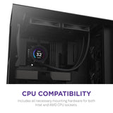 NZXT Kraken Elite 280 RL-KN28E-B1-280mm AIO - Enfriador líquido para CPU - Pantalla LCD personalizable de 2.36 pulgadas para imágenes, métricas de rendimiento y más - Bomba de alto rendimiento - 2