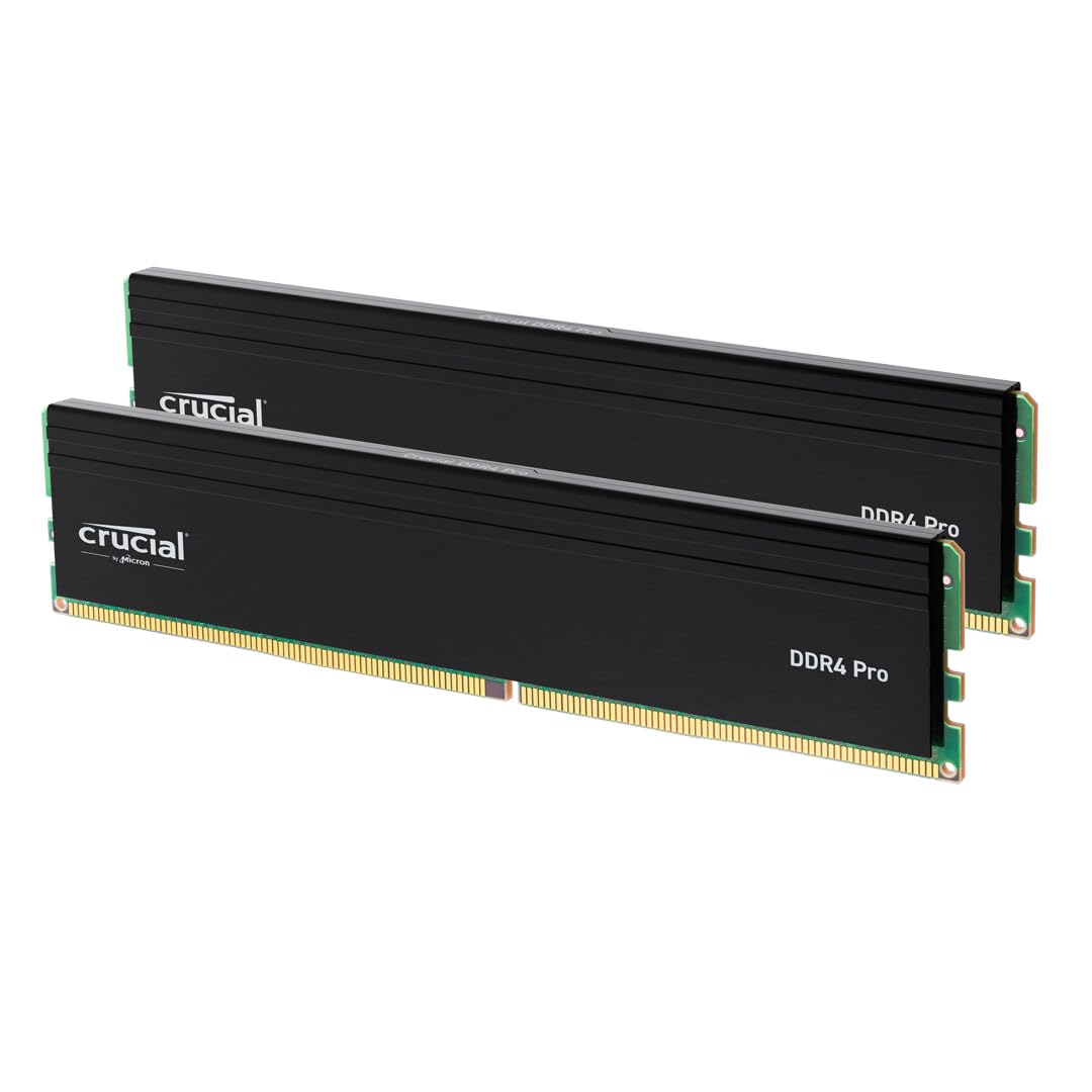 Crucial Pro RAM DDR4 32GB Kit (2x16GB) 3200MH, Intel XMP 2.0, Memoria RAM de Escritorio - CP2K16G4DFRA32A