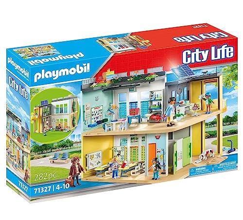 PLAYMOBIL City Life 71327 Colegio, Edificio Escolar sin barreras con Ascensor, Juguetes para niños a Partir de 4 años