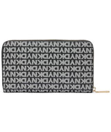DKNY Avril Zip Around Wallet, Billfold Mujer'S, Logotipo Negro y Negro, Large