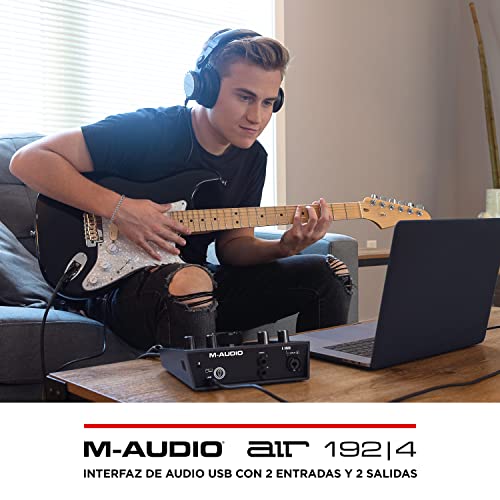 M-Audio AIR 192|4 - Interfaz de audio, Tarjeta de sonido USB, USB-C, 2 entradas, 2 salidas, software de estudio, para grabación de instrumentos, producción musical y monitorización