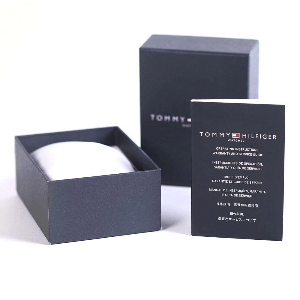 Tommy Hilfiger Reloj Analógico de Cuarzo Multifunción para Hombre con Correa de Acero Inoxidable Plateada - 1710382