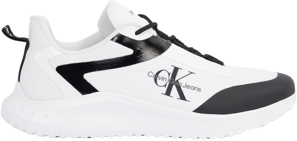 Calvin Klein Runner Sneaker para Hombre Zapatillas de Deporte, Blanco (Bright White/Black), 46
