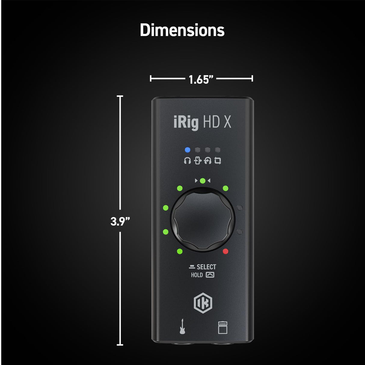 iRig HD X interfaz de audio de guitarra para iPhone, iPad, Mac, iOS y PC con USB-C, Lightning y cables USB y grabación de música de 24 bits, 96 kHz