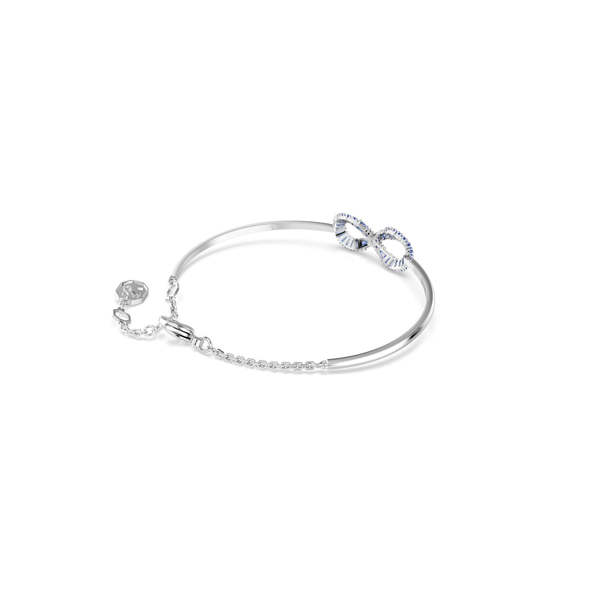 Swarovski Brazalete Hyperbola, Símbolo del infinito, Azul, Baño de rodio