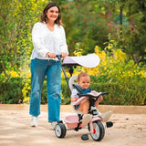 Smoby Triciclo Baby Balade Rosa Progresivo 3 en 1 - Freno, Asiento Ergonómico, Parasol Anti-UV, Ruedas EVA, para niños a Partir de 10 Meses (7600741404)