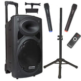 DYNASONIC - DYNAPRO 15 Plus (3ª Generación Pack Tripode) Altavoz Bluetooth Portatil Profesional, Altavoz Bluetooth Potente 1000W 2 microfonos Karaoke, Soporte Tablet y tripode UHF