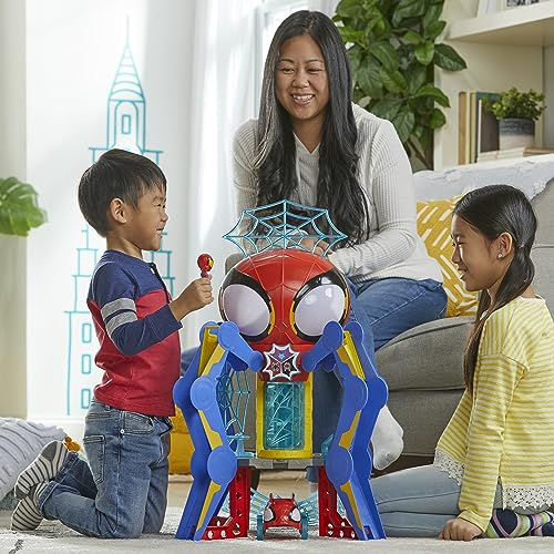 SPIDEY AND HIS AMAZING FRIENDS Marvel Aracnocuartel de los Web-Spinners - Set de Juego Infantil con Figura de Spidey, vehículo y Accesorios