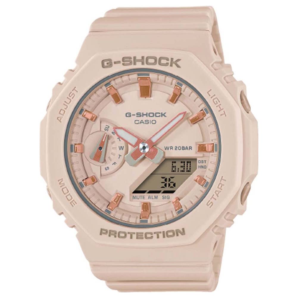 Casio Reloj Cuarzo Unisex 46.00mm con dial Análogico-Digital Rosa y Correa de Resina Rosa GMA-S2100-4AER